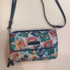 Vera Bradley Cuban Stamps Crossbody Wallet